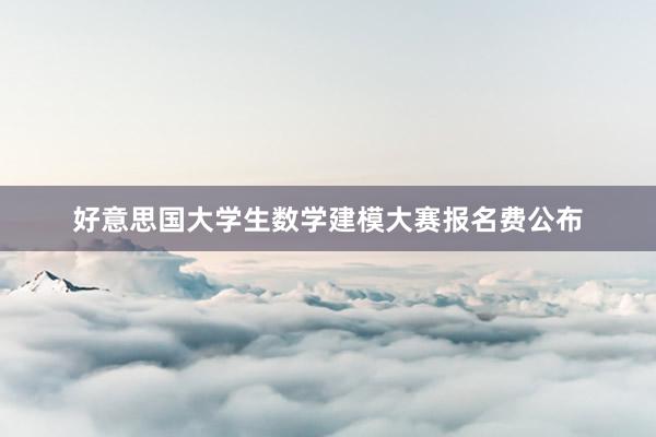 好意思国大学生数学建模大赛报名费公布
