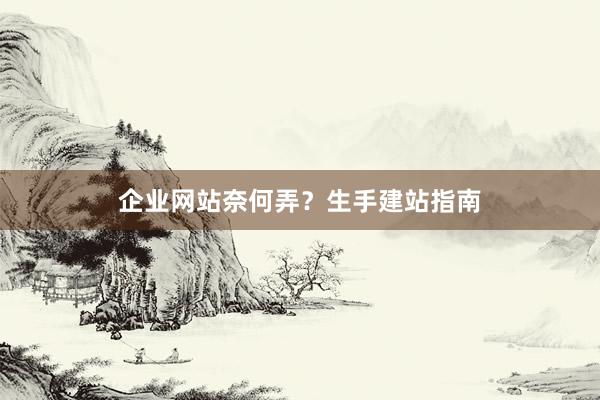 企业网站奈何弄？生手建站指南