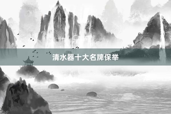 清水器十大名牌保举